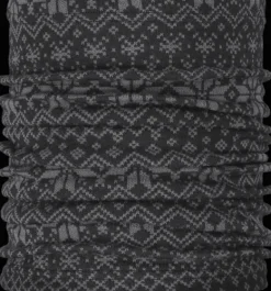 Halsduk>Everest Outdoor Jacquard Wool Neck Warmer DARK GREY/BLACK