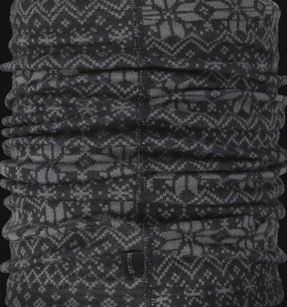 Halsduk>Everest Outdoor Jacquard Wool Neck Warmer DARK GREY/BLACK