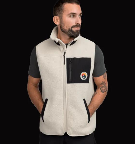 Tröjor & T-Shirts|Västar>Everest Outdoor M Retro Pile Vest IVORY BEIGE