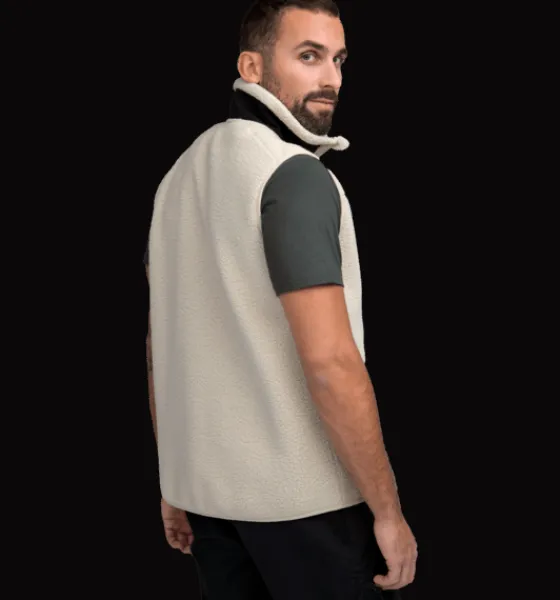 Tröjor & T-Shirts|Västar>Everest Outdoor M Retro Pile Vest IVORY BEIGE