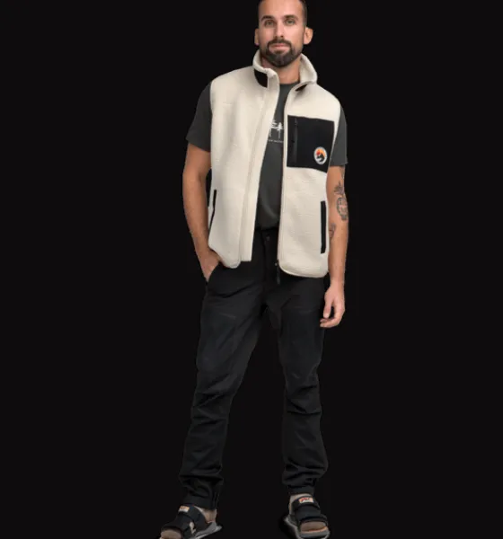 Tröjor & T-Shirts|Västar>Everest Outdoor M Retro Pile Vest IVORY BEIGE