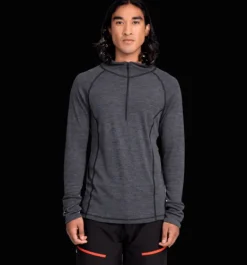 Tröjor & T-Shirts>Everest Outdoor M Wool Uw Half Zip GREY MELANGE