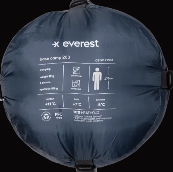 Sovsäckar>Everest Outdoor U Base Camp 200 WHALE BLUE/BLACK