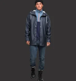 Regnjackor|Tunna Jackor>Everest Outdoor U Rain Coat 2 NAVY