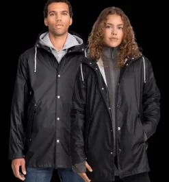 Regnjackor|Tunna Jackor>Everest Outdoor U Rain Coat 2 BLACK