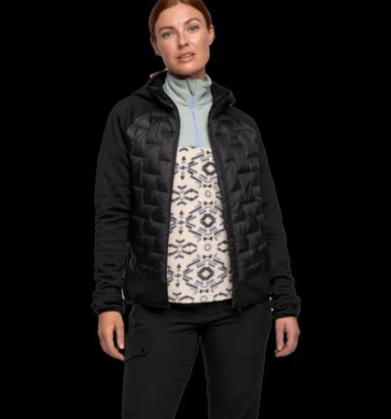 Tröjor & T-Shirts|Tunna jackor>Everest Outdoor W Hybrid Jkt 2 BLACK