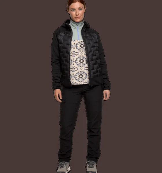 Tröjor & T-Shirts|Tunna jackor>Everest Outdoor W Hybrid Jkt 2 BLACK