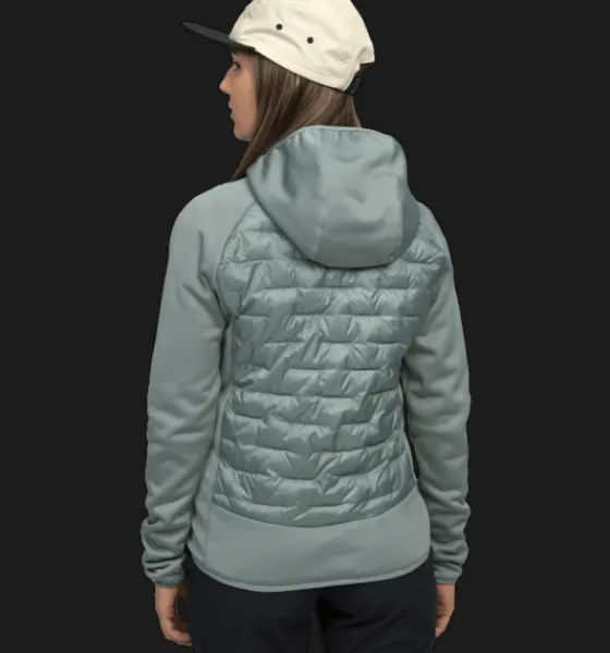 Tröjor & T-Shirts|Tunna jackor>Everest Outdoor W Hybrid Jkt 2 PISTACHIO GREEN