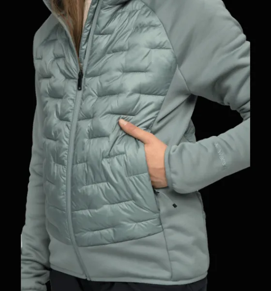 Tröjor & T-Shirts|Tunna jackor>Everest Outdoor W Hybrid Jkt 2 PISTACHIO GREEN