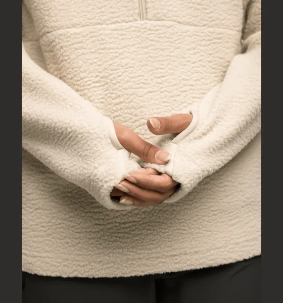 Tröjor & T-Shirts|Tröjor>Everest Outdoor W Pile Anorak IVORY BEIGE