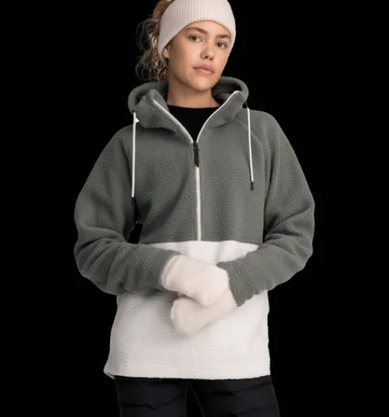 Tröjor & T-Shirts|Tröjor>Everest Outdoor W Pile Anorak KHAKI GREY