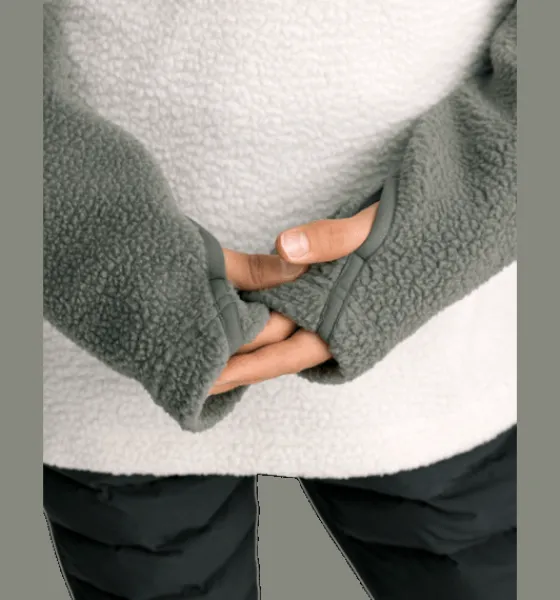 Tröjor & T-Shirts|Tröjor>Everest Outdoor W Pile Anorak KHAKI GREY