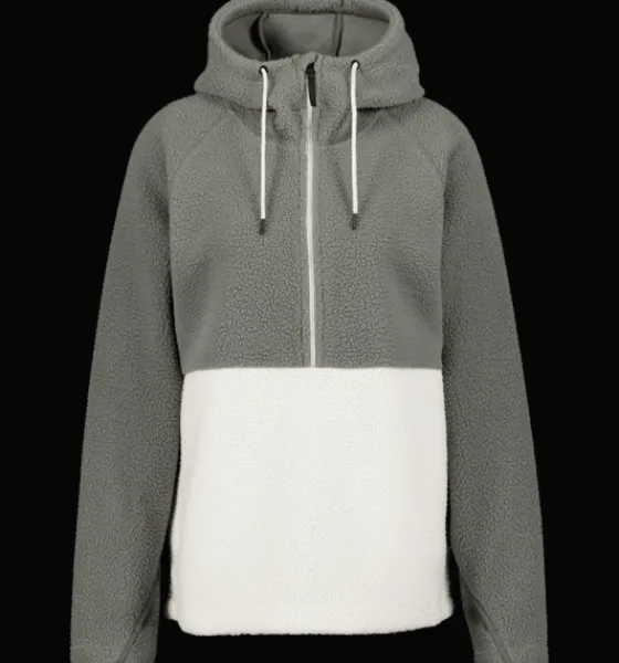 Tröjor & T-Shirts|Tröjor>Everest Outdoor W Pile Anorak KHAKI GREY