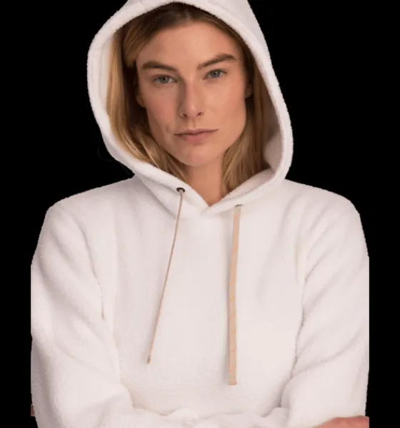 Tröjor & T-Shirts|Tröjor>Everest Outdoor W Pile Hoodie WHITE