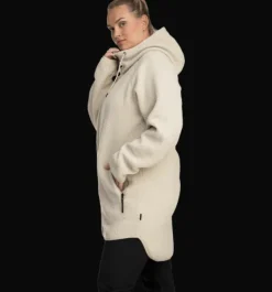 Tröjor & T-Shirts|Tröjor>Everest Outdoor W Pile Long Hood IVORY BEIGE