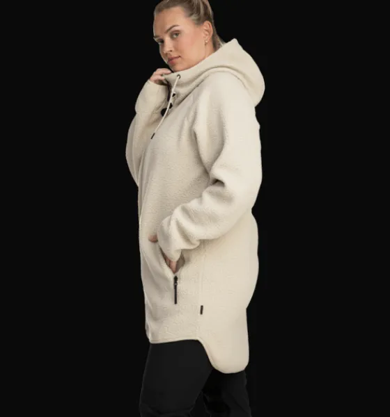 Tröjor & T-Shirts|Tröjor>Everest Outdoor W Pile Long Hood IVORY BEIGE