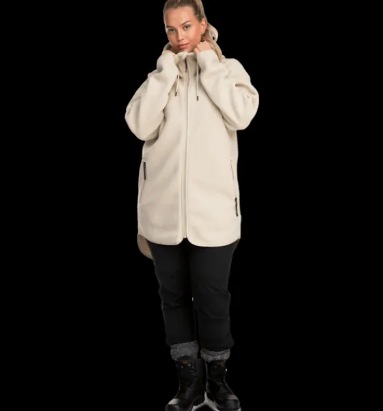 Tröjor & T-Shirts|Tröjor>Everest Outdoor W Pile Long Hood IVORY BEIGE