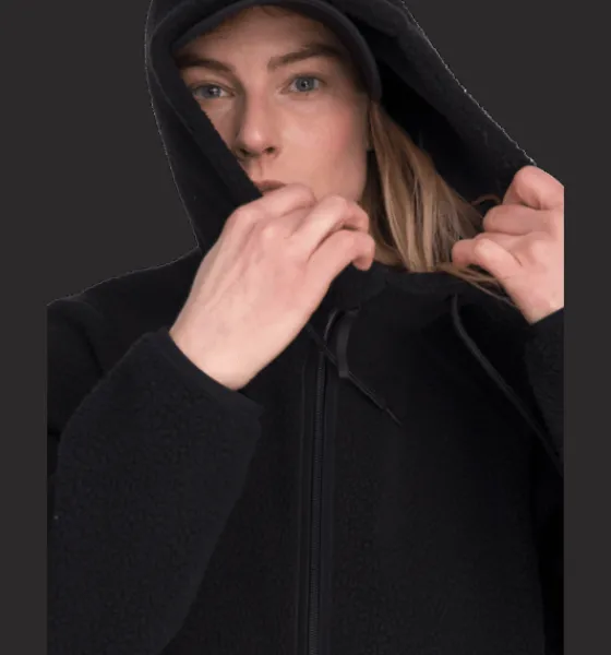 Tröjor & T-Shirts|Tröjor>Everest Outdoor W Pile Long Hood BLACK