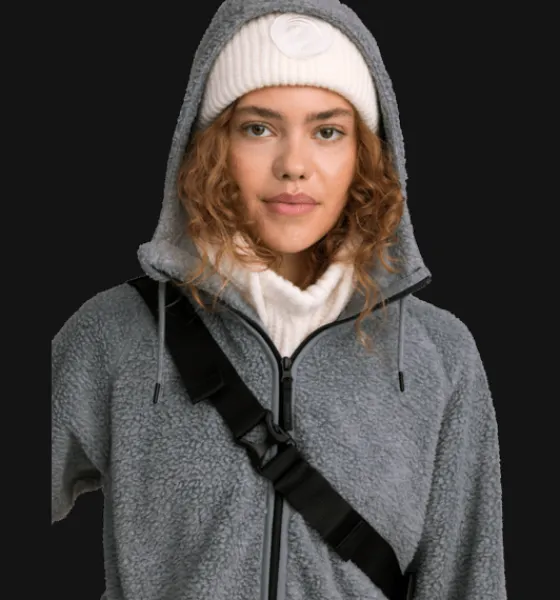 Tröjor & T-Shirts|Tröjor>Everest Outdoor W Pile Long Hood GREY MELANGE