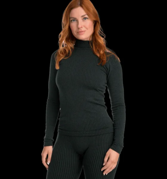 Tröjor & T-Shirts>Everest Outdoor W Uw Ribb Sht DARK GREEN