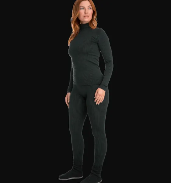 Tröjor & T-Shirts>Everest Outdoor W Uw Ribb Sht DARK GREEN