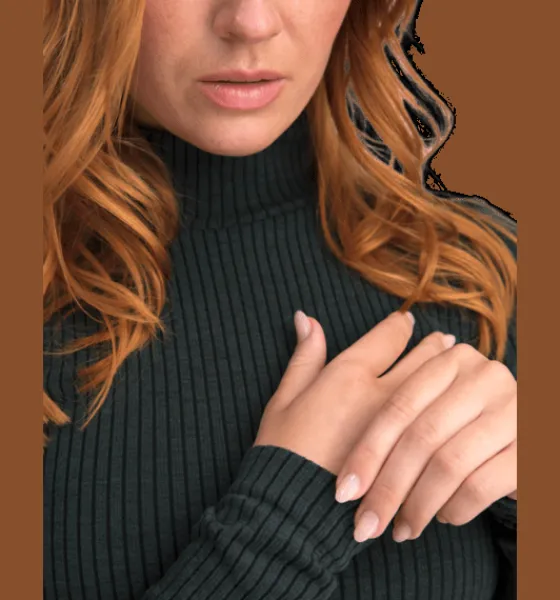 Tröjor & T-Shirts>Everest Outdoor W Uw Ribb Sht DARK GREEN