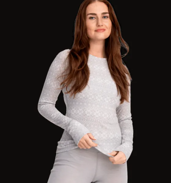 Tröjor & T-Shirts>Everest Outdoor W Wool Underwear Shirt 2 OFFWHITE PATTERN