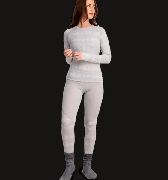 Tröjor & T-Shirts>Everest Outdoor W Wool Underwear Shirt 2 OFFWHITE PATTERN