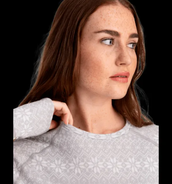 Tröjor & T-Shirts>Everest Outdoor W Wool Underwear Shirt 2 OFFWHITE PATTERN