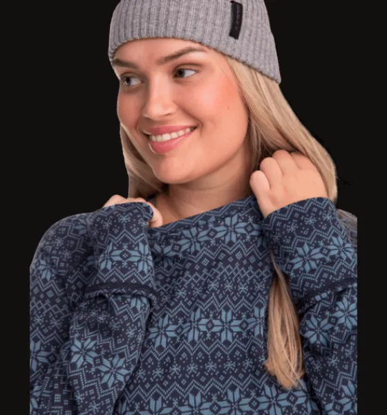 Tröjor & T-Shirts>Everest Outdoor W Wool Underwear Shirt 2 NAVY PATTERN