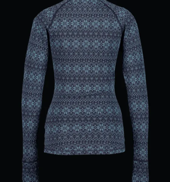 Tröjor & T-Shirts>Everest Outdoor W Wool Underwear Shirt 2 NAVY PATTERN