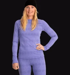 Tröjor & T-Shirts>Everest Outdoor W Wool Underwear Shirt 2 LAVENDER PATTERN