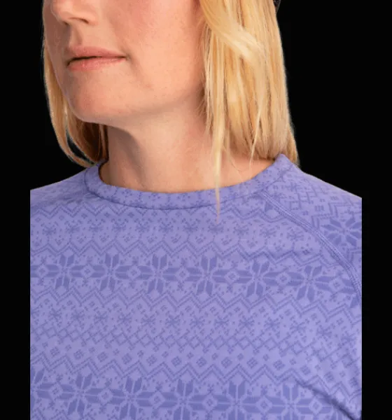 Tröjor & T-Shirts>Everest Outdoor W Wool Underwear Shirt 2 LAVENDER PATTERN
